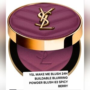 YSL MAKE ME BLUSH 24H BUILDABLE BLURRING POWDER BLUSH 83 SPICY  BERRY. BNIB